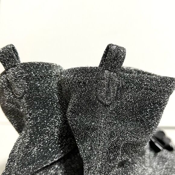 Kennel & Schmenger Ankle Sock Boots Silver Black Sparkly Fringe Pointy Toe New 7 - Picture 6 of 14